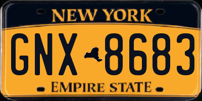 NY license plate GNX8683