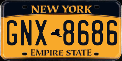 NY license plate GNX8686