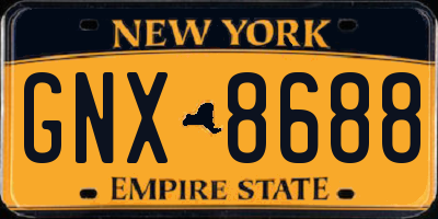 NY license plate GNX8688