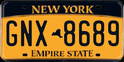 NY license plate GNX8689