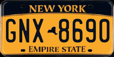 NY license plate GNX8690