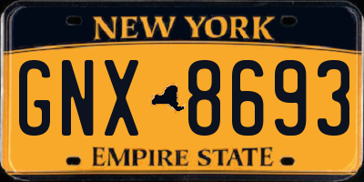 NY license plate GNX8693