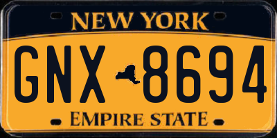 NY license plate GNX8694