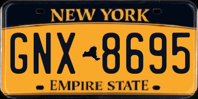 NY license plate GNX8695