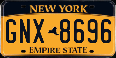 NY license plate GNX8696