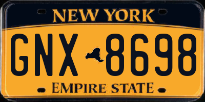NY license plate GNX8698