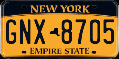 NY license plate GNX8705