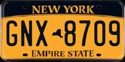 NY license plate GNX8709