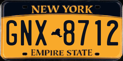 NY license plate GNX8712