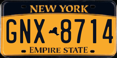 NY license plate GNX8714