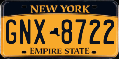 NY license plate GNX8722