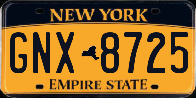 NY license plate GNX8725