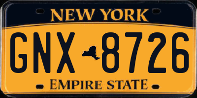 NY license plate GNX8726