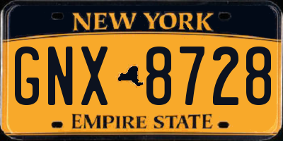 NY license plate GNX8728