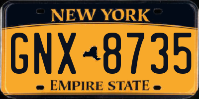 NY license plate GNX8735
