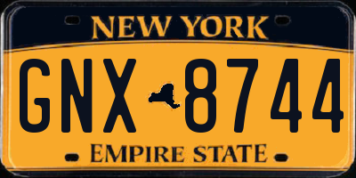 NY license plate GNX8744