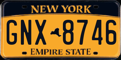 NY license plate GNX8746