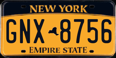 NY license plate GNX8756