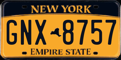 NY license plate GNX8757