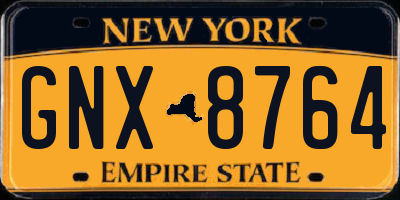 NY license plate GNX8764