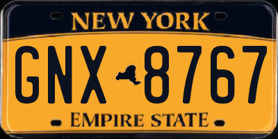 NY license plate GNX8767