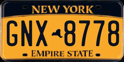 NY license plate GNX8778