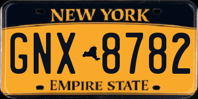 NY license plate GNX8782