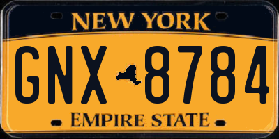 NY license plate GNX8784