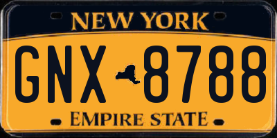 NY license plate GNX8788