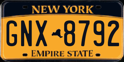 NY license plate GNX8792