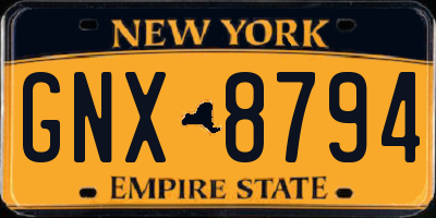NY license plate GNX8794