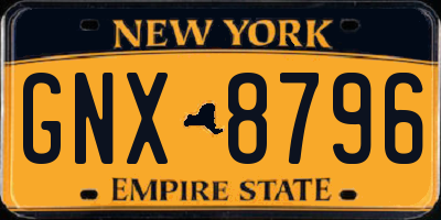 NY license plate GNX8796