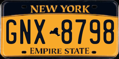 NY license plate GNX8798