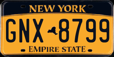NY license plate GNX8799