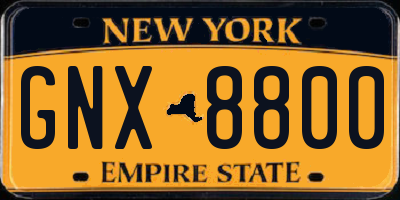 NY license plate GNX8800