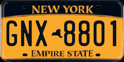 NY license plate GNX8801