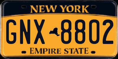 NY license plate GNX8802