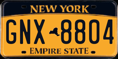 NY license plate GNX8804