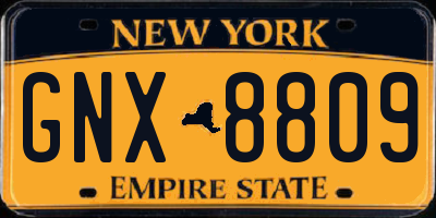 NY license plate GNX8809