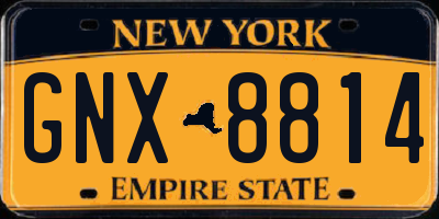 NY license plate GNX8814