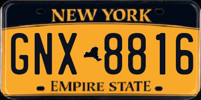 NY license plate GNX8816