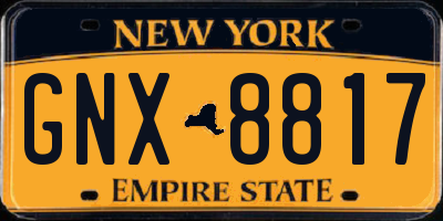 NY license plate GNX8817