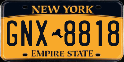NY license plate GNX8818