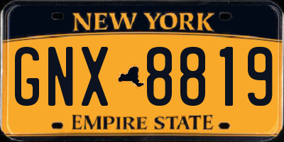 NY license plate GNX8819
