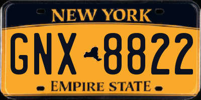 NY license plate GNX8822