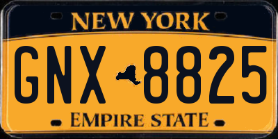 NY license plate GNX8825