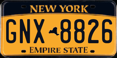 NY license plate GNX8826