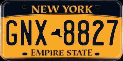 NY license plate GNX8827