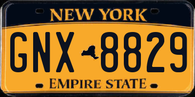 NY license plate GNX8829