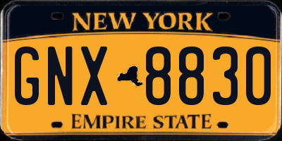 NY license plate GNX8830